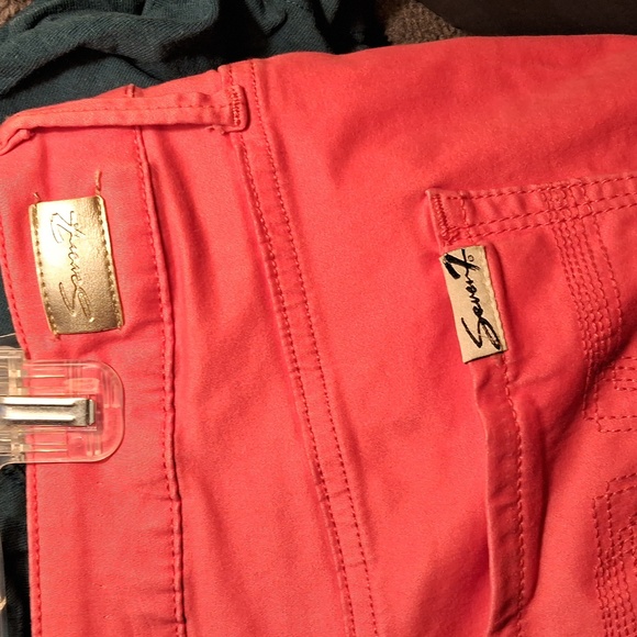 Seven7 woman size 16 coral color skin fit denim pants - Picture 3 of 6